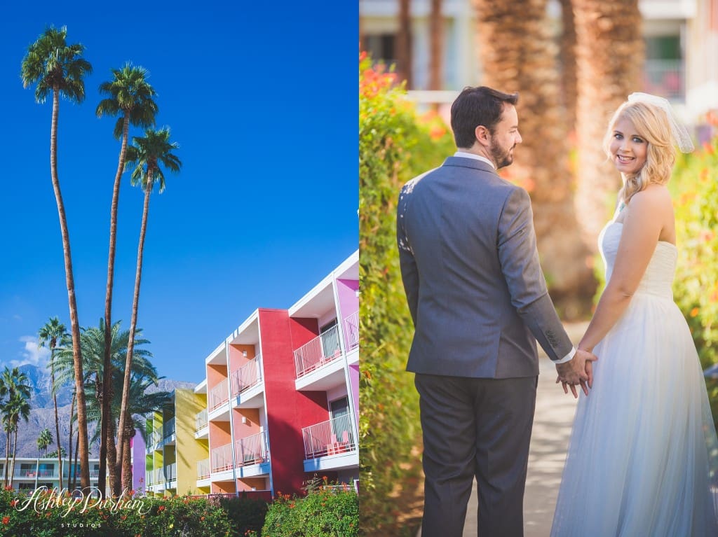 colorful wedding, colorful bridal party, palm springs wedding, saguaro hotel, saguaro hotel palm springs, saguaro wedding