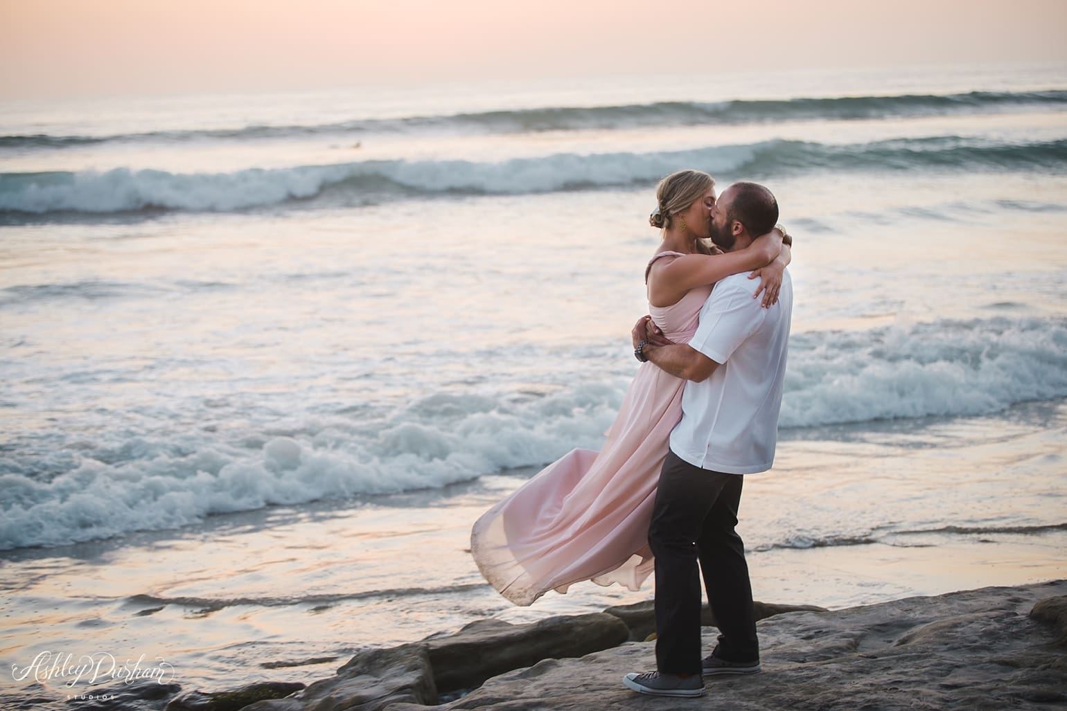 Del Mar Wedding Photographer, California Beach Wedding, Southern California Wedding Photographer, pink wedding dress