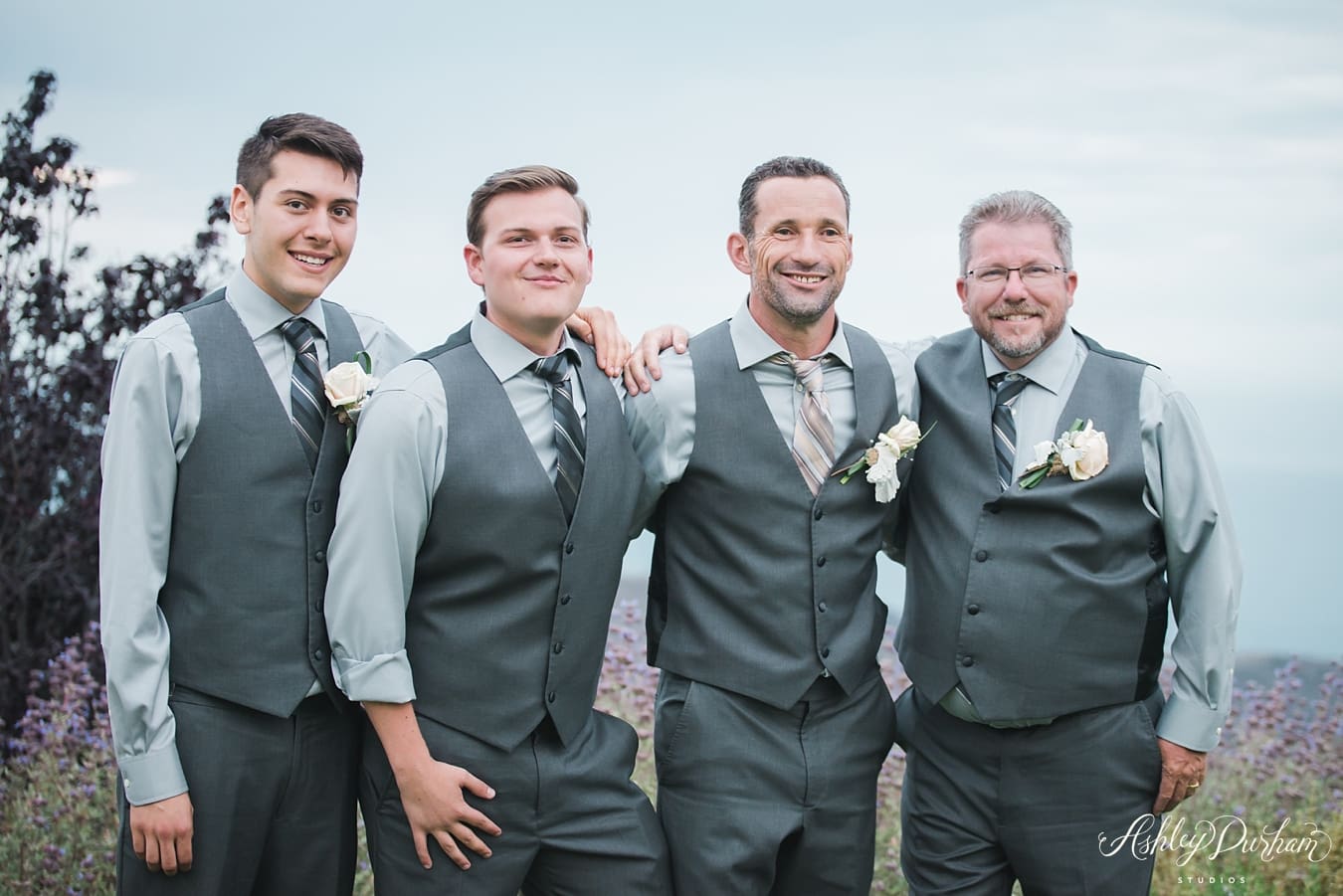 groomsmen, silver suits