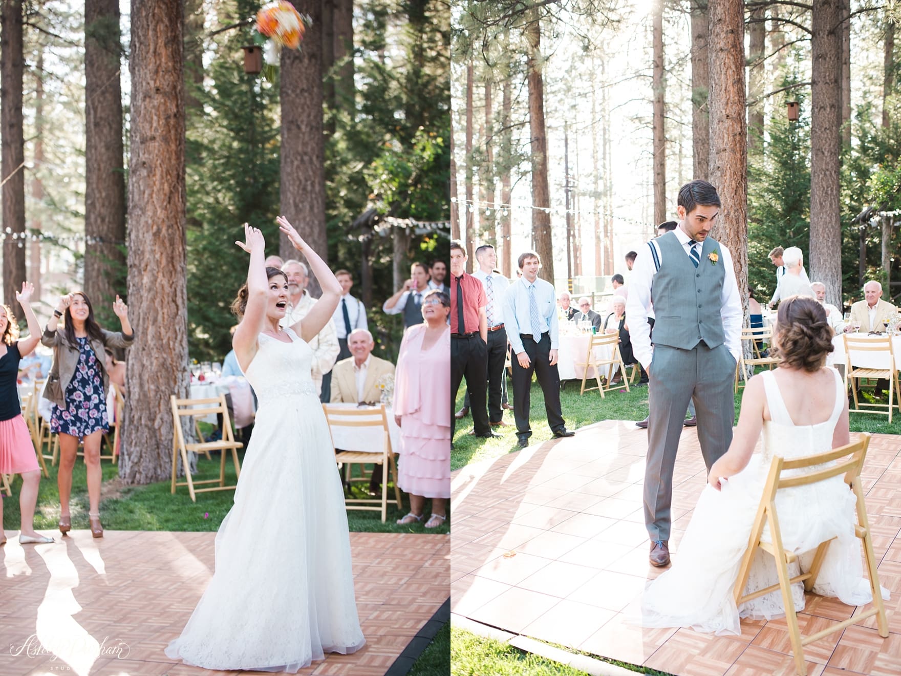 Inn at Fawnskin Wedding, Fawnksin Wedding, Big Bear Lake Wedding, bouquet toss, garter toss, classy tosses for weddings