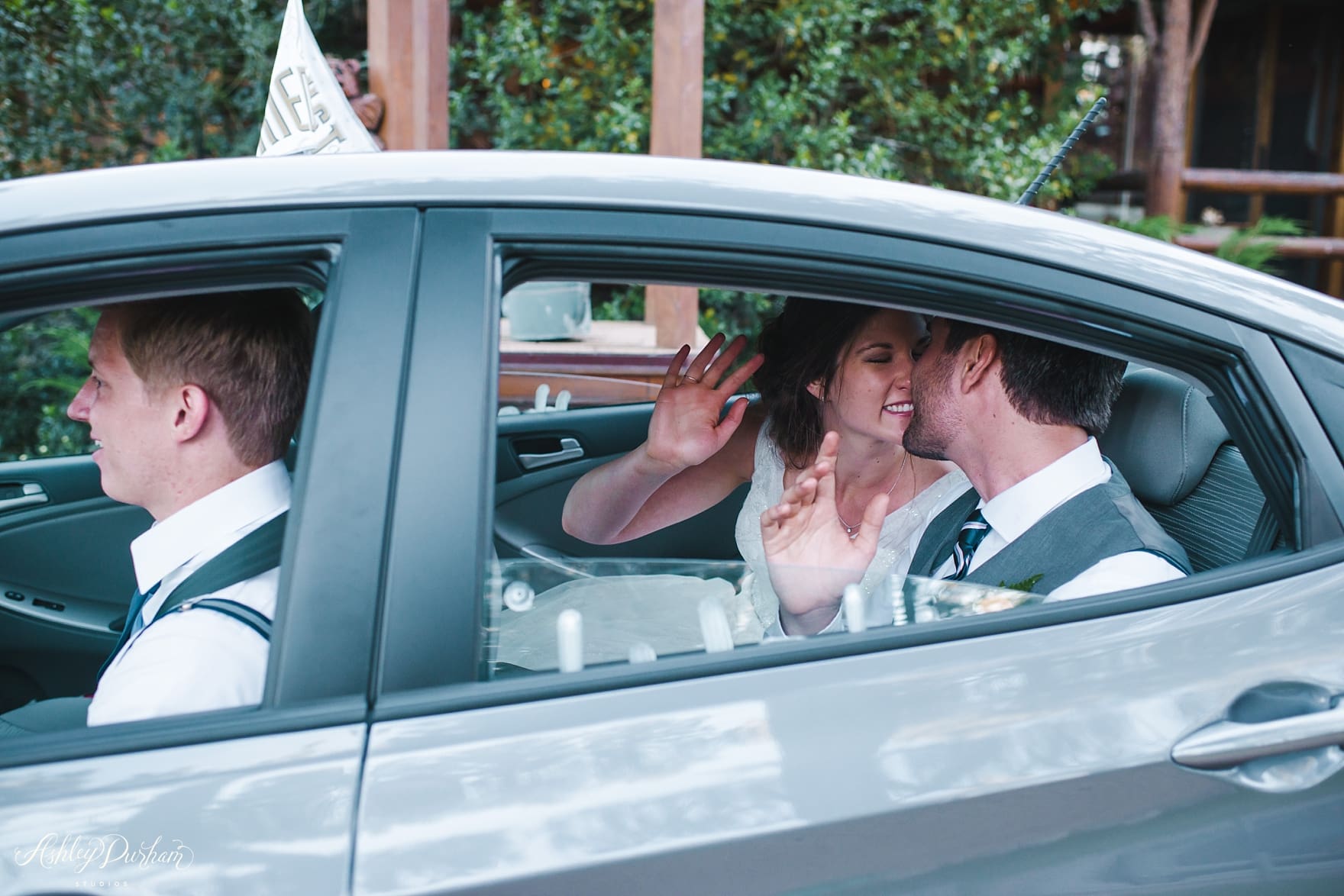 Just Married Car, Formal Exit with Car
