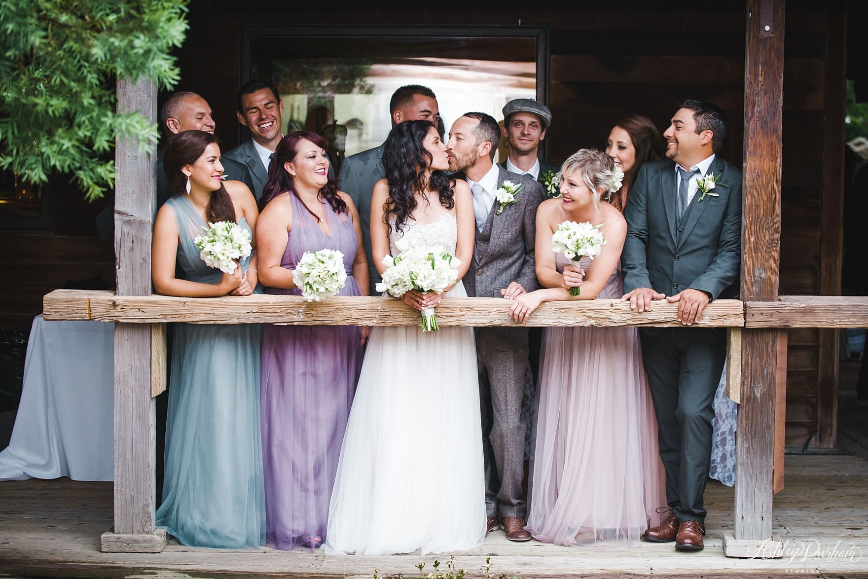 Green mountain ranch weddings, multicolored bridesmaid dresses, tulle wedding dress, tulle bridesmaid dresses