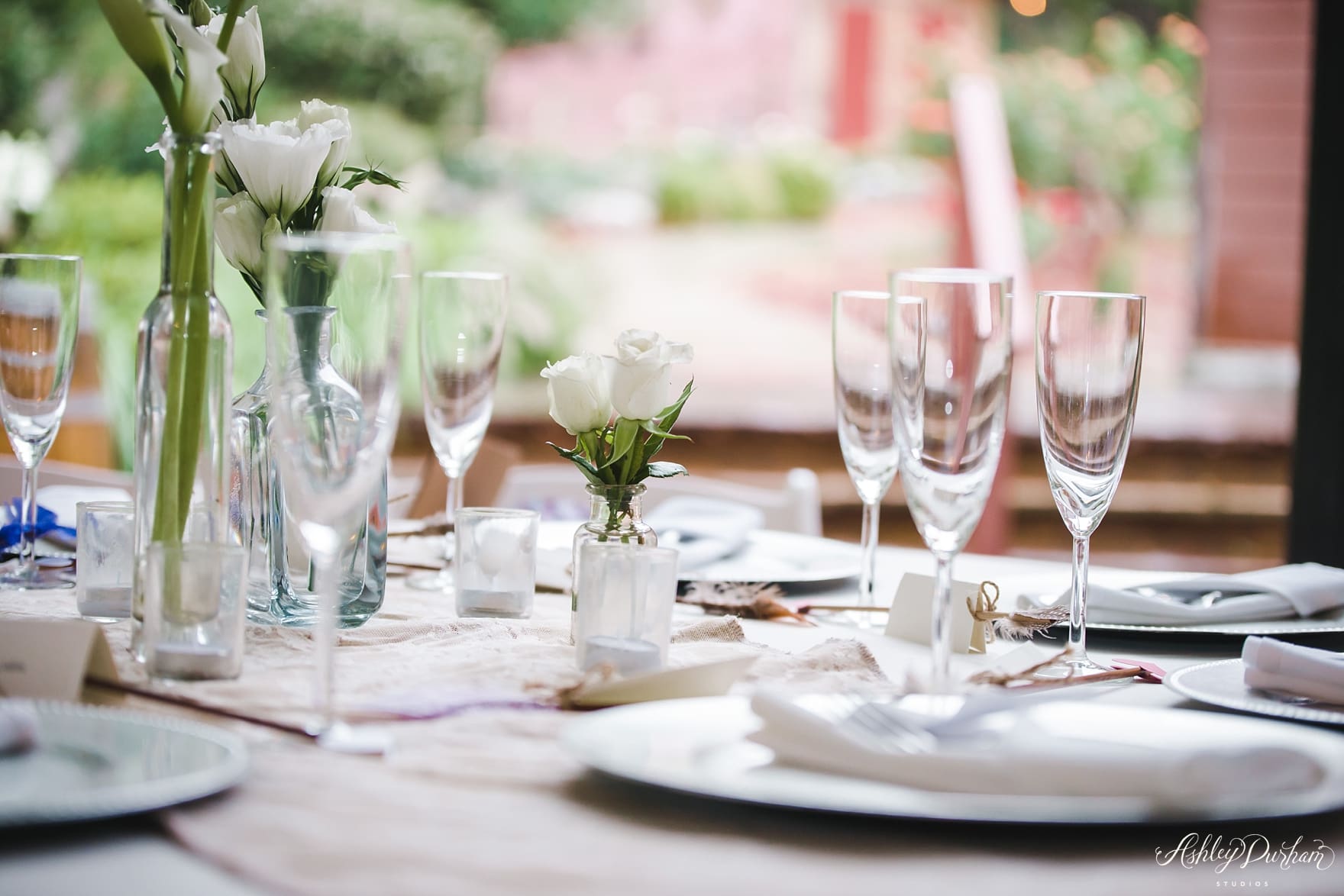 Green Mountain Ranch Wedding, simple wedding table settings
