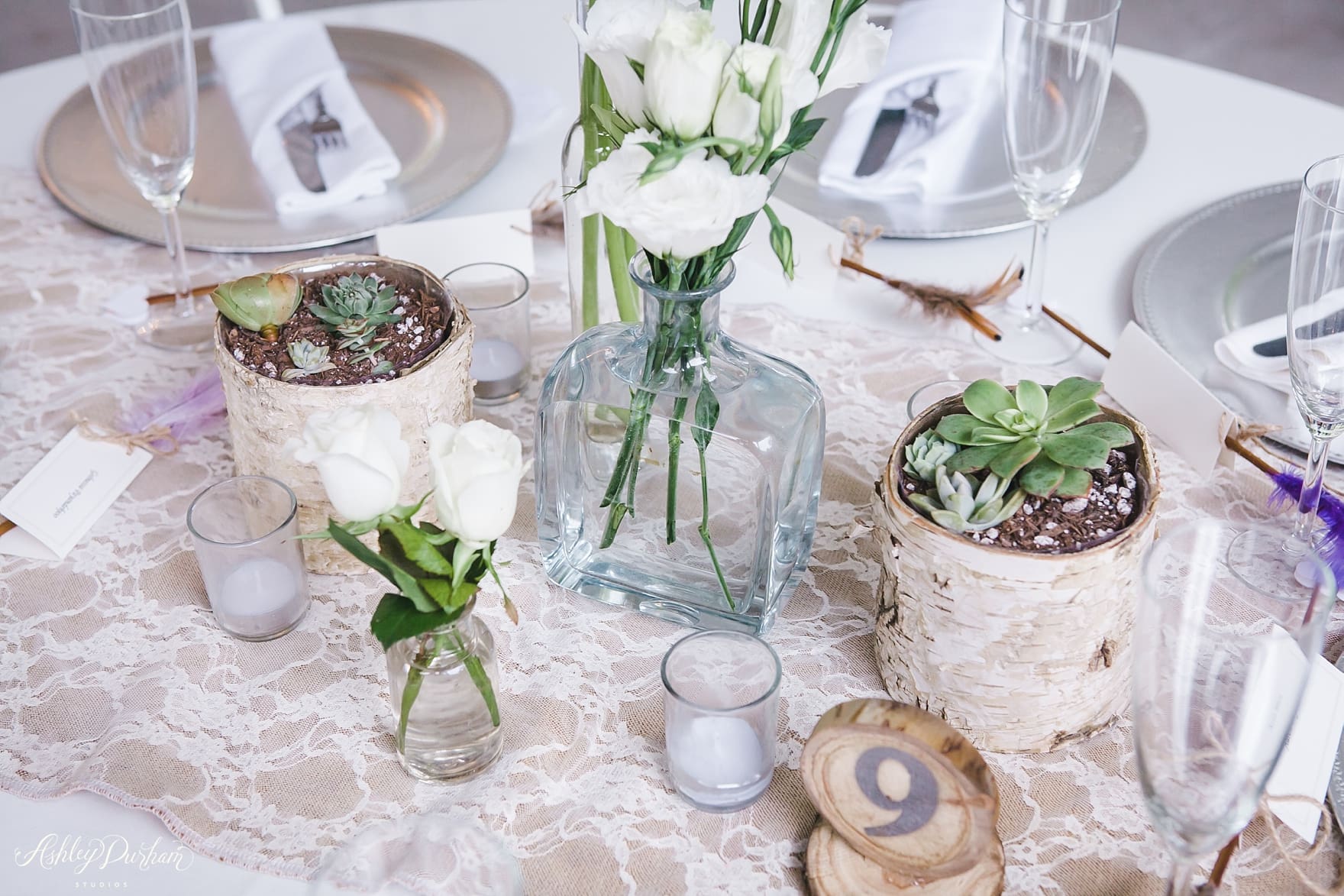 Green Mountain Ranch Wedding, simple wedding table settings
