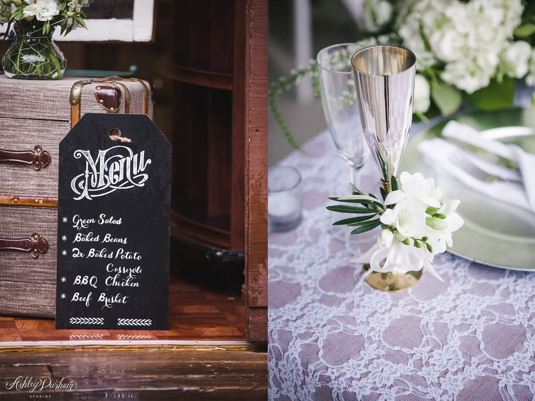 Green Mountain Ranch Wedding, simple wedding table settings, DIY menu sign