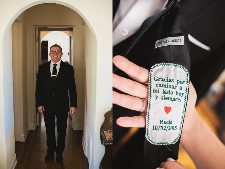 father of the bride, special embroidery for dad on wedding day