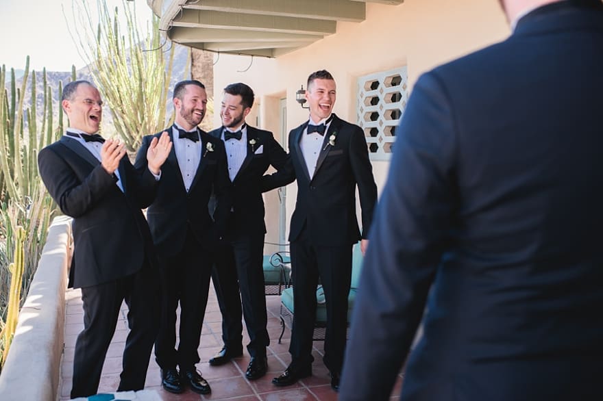 first look with the groomsmen