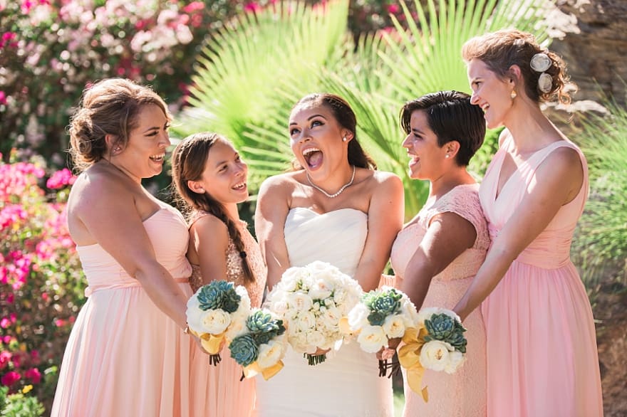 mixed style bridesmaid dresses, bridesmaid dress trends, pink bridesmaid dresses