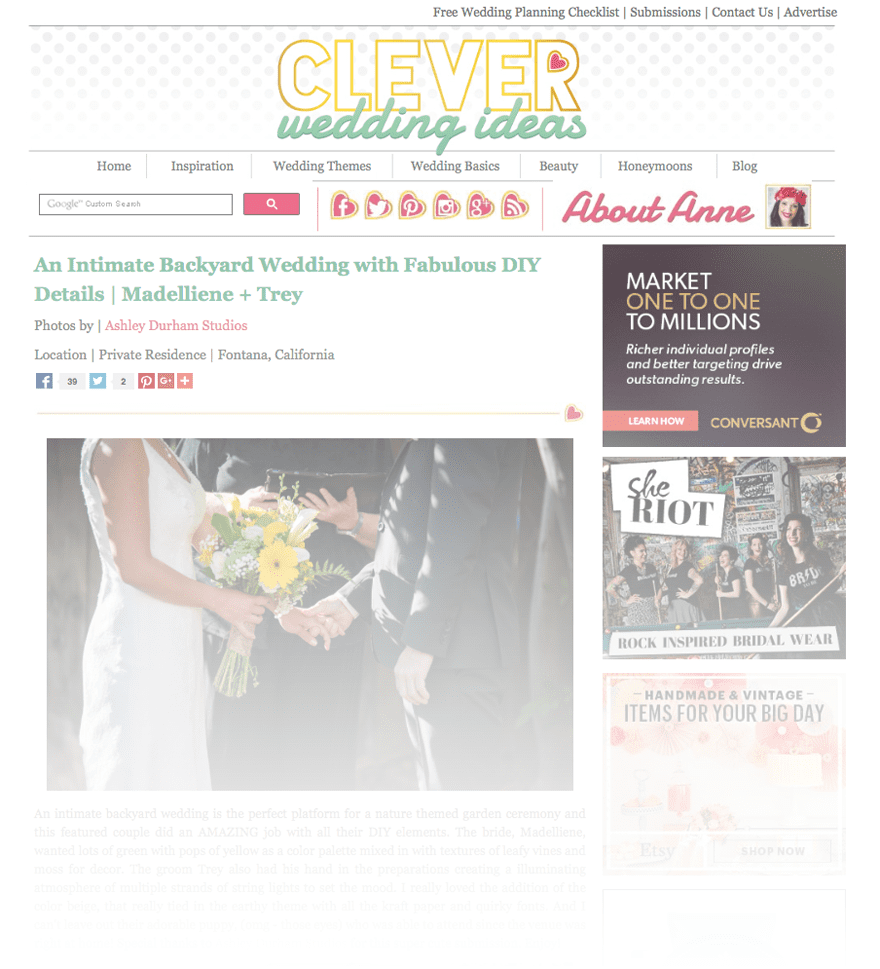 featured on clever wedding ideas