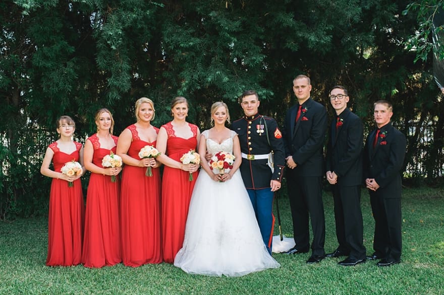 red and black wedding, red and black military wedding, marine corps wedding, marine corps color wedding, griffith house wedding