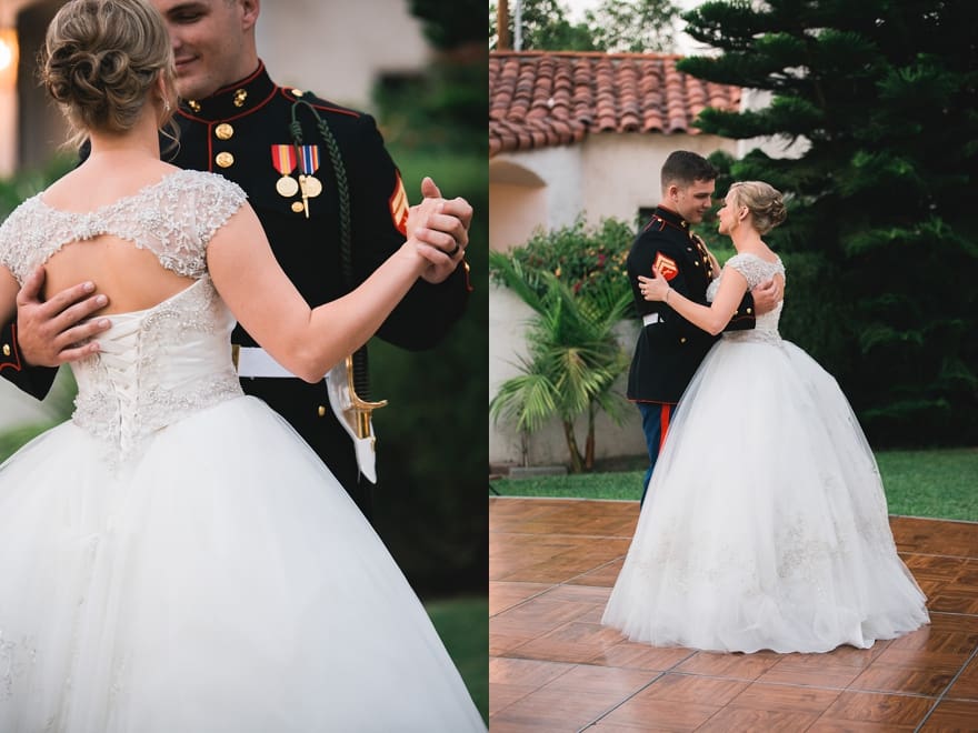 first dance, griffith house wedding, anaheim wedding, southern california military wedding
