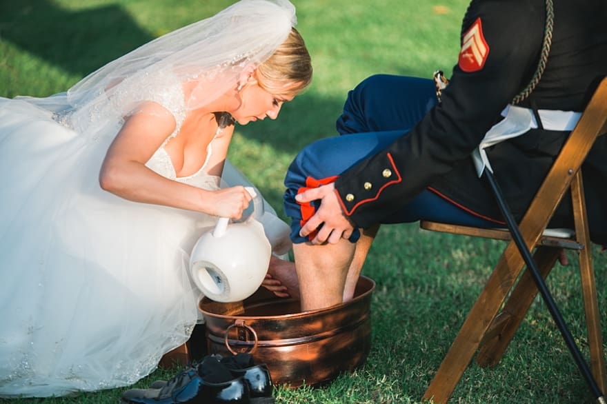 feet washing ceremony, christian ceremony ideas, christian traditions for weddings, foot washing at wedding