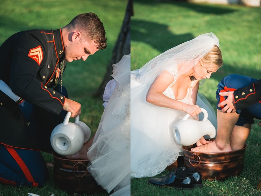 feet washing ceremony, christian ceremony ideas, christian traditions for weddings, foot washing at wedding