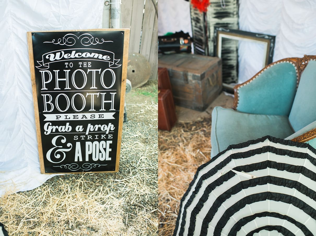 backyard vintage carnival wedding, homemade photo booth, DIY photo booth, heirloom vintage rentals