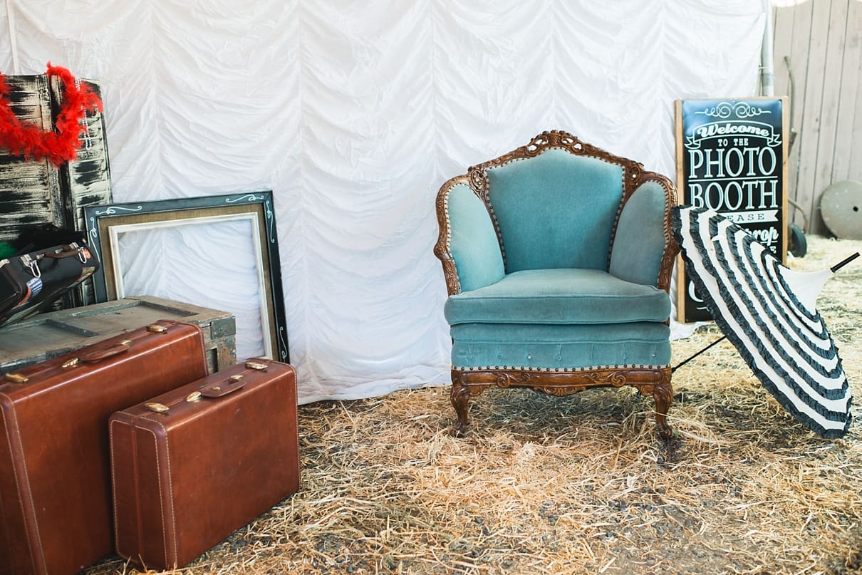 backyard vintage carnival wedding, homemade photo booth, DIY photo booth, heirloom vintage rentals