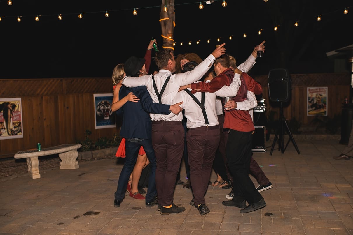 group dancing at weddings, backyard reception