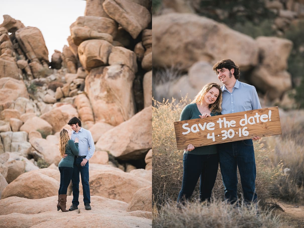 engagement session in joshua tree, joshua tree engagement session, joshua tree photographer, desert engagement, DIY save the date sign