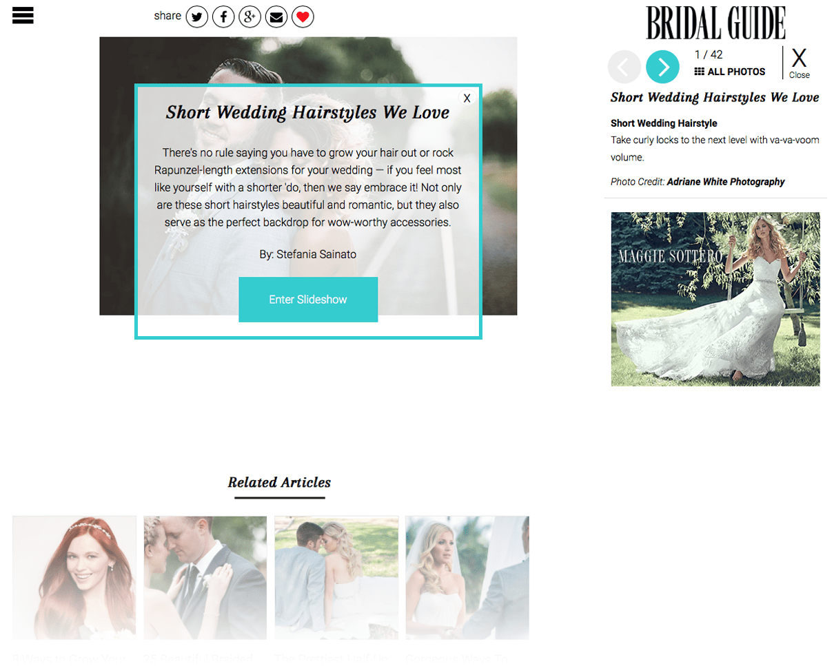featured on bridal guide magazine