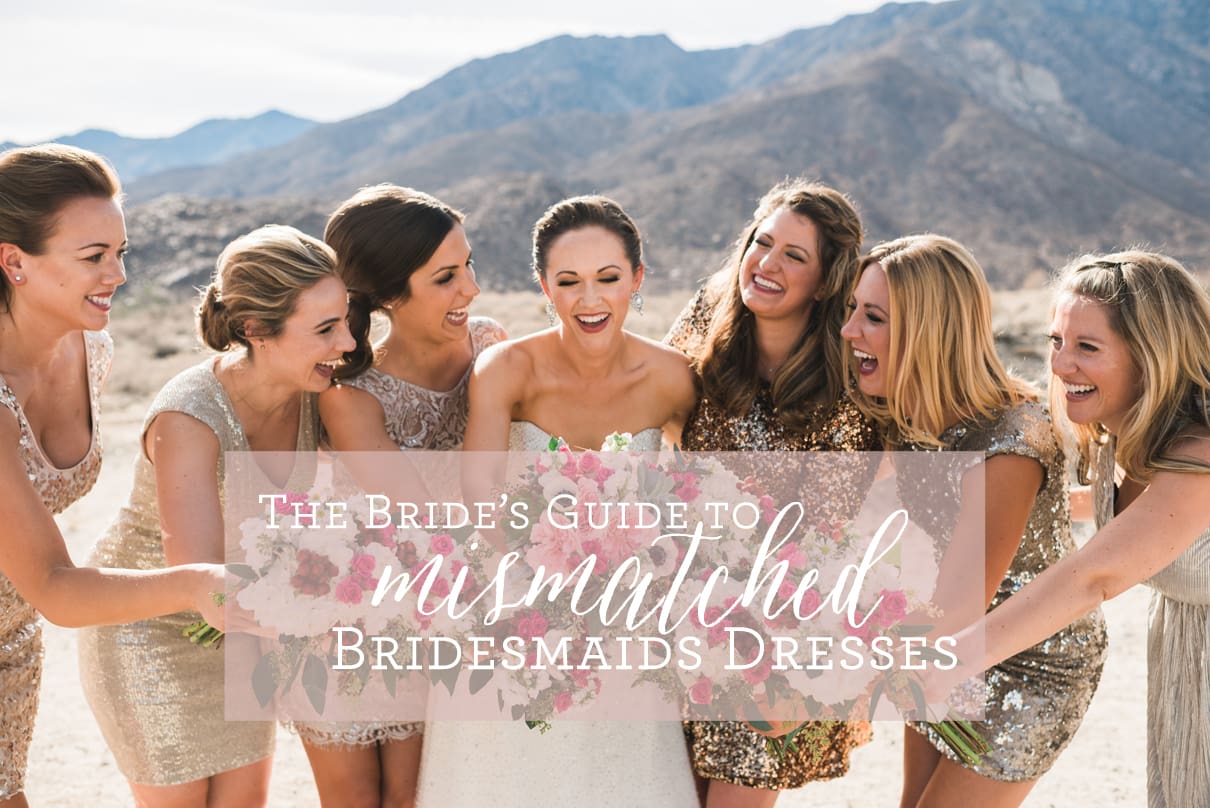mismatched bridesmaid dresses, bridesmaid dresses that don't match, sequin bridesmaids dresses