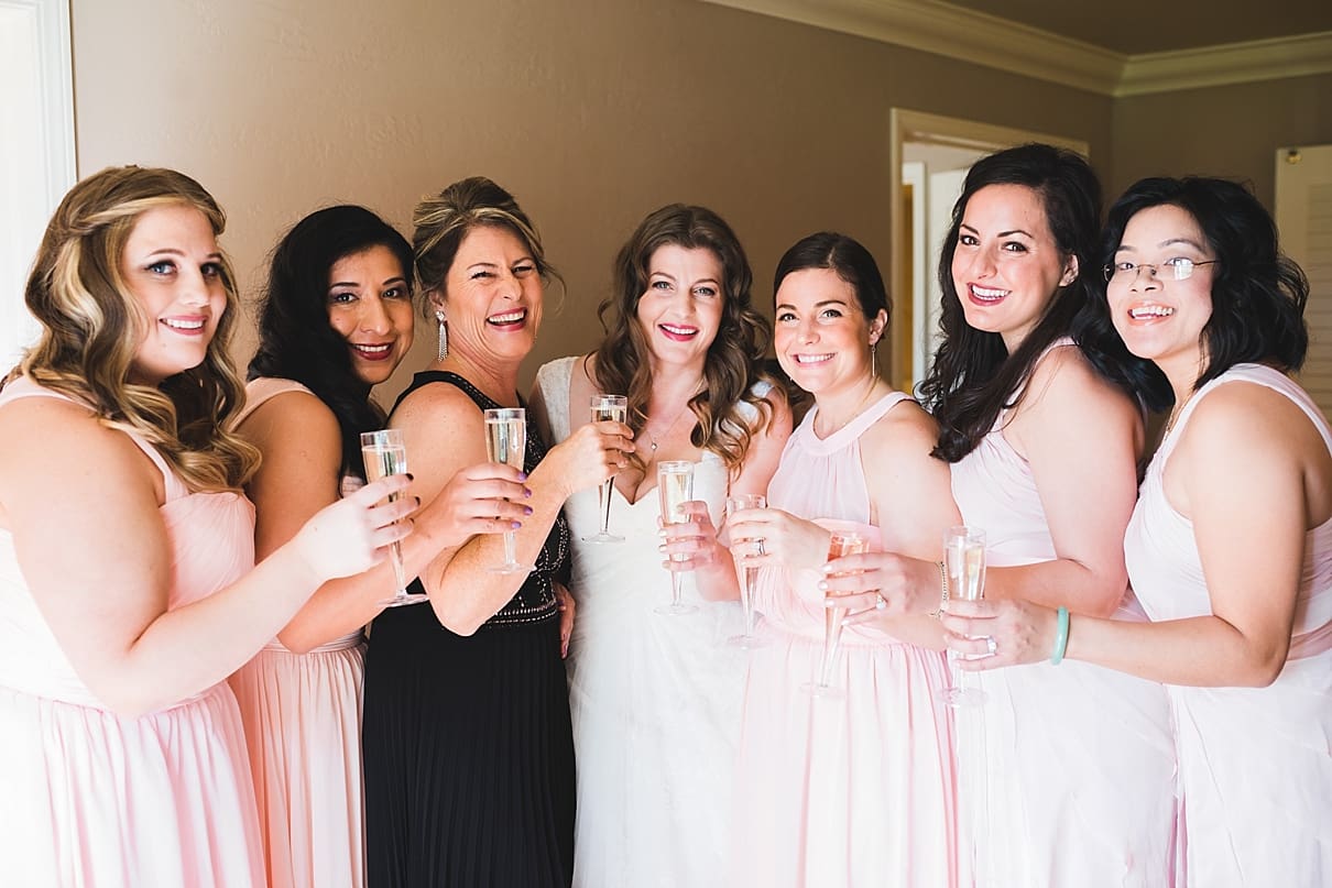 pre wedding bridesmaid toast, pink bridesmaid dresses