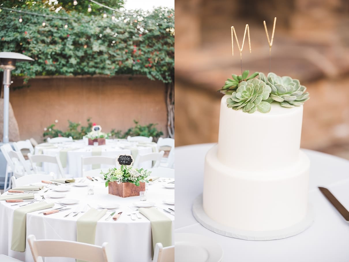 jackalope ranch wedding, jackalope ranch outdoor patio wedding, exquisite desserts cake, exquisite desserts palm desert wedding cake