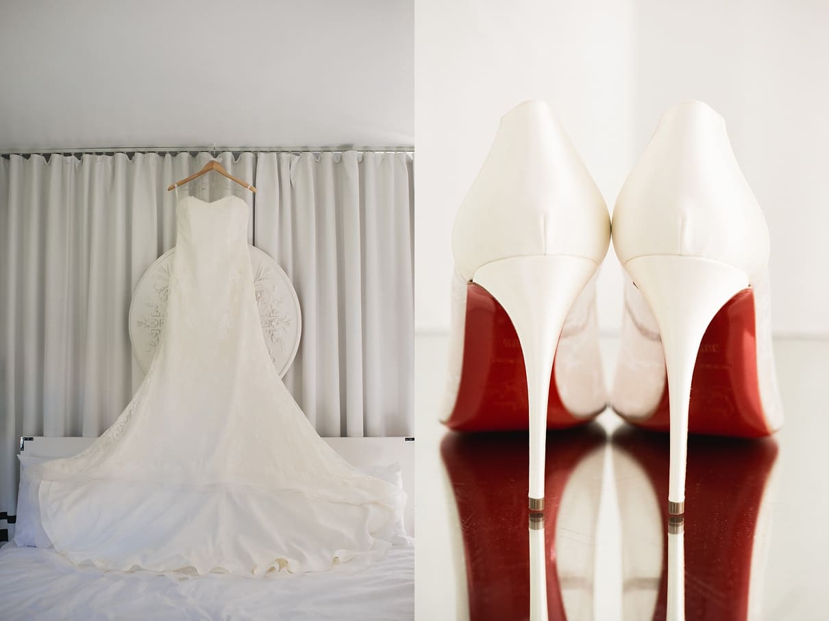 Louboutin bridal heels, Louboutin white heels red bottoms, bridal details, Avalon Palm Springs Wedding, Avalon Hotel Wedding, Randy and Ashley, 