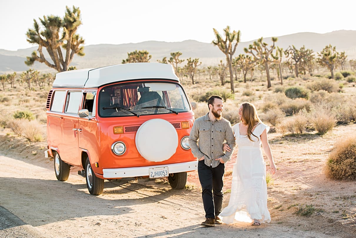 engagement photos with vw bus