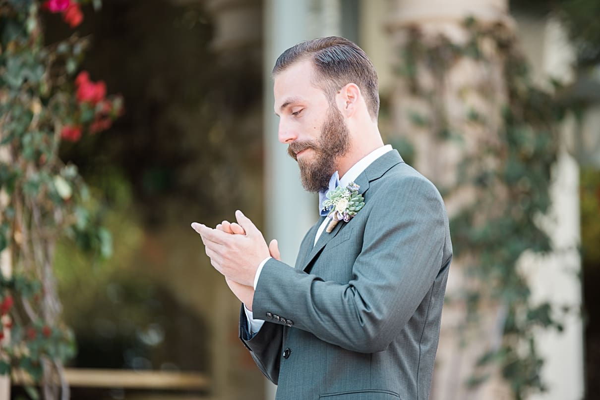 anxious groom at ceremony