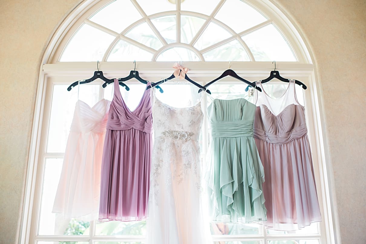 multi colored bridesmaids dresses