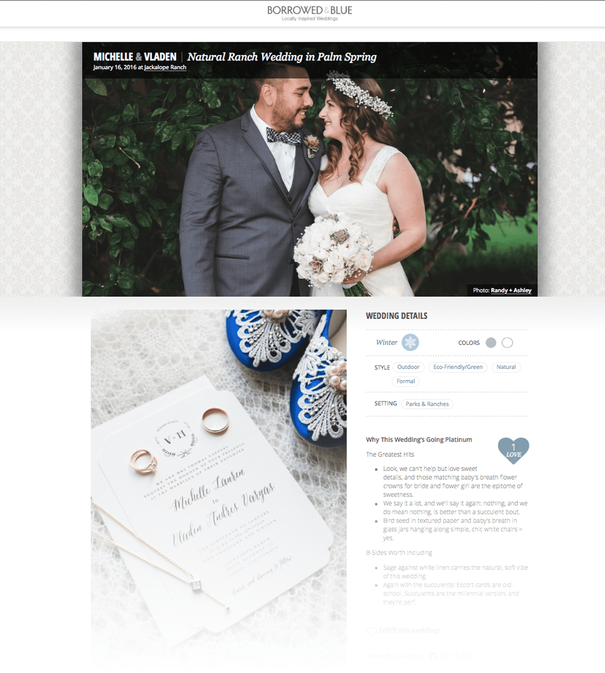 jackalope ranch wedding, borrowed and blue feature