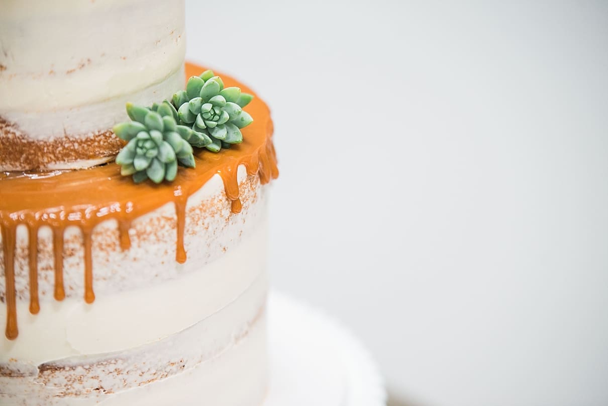 DIY dessert table, dulce de leche naked wedding cake, roman blas cakes