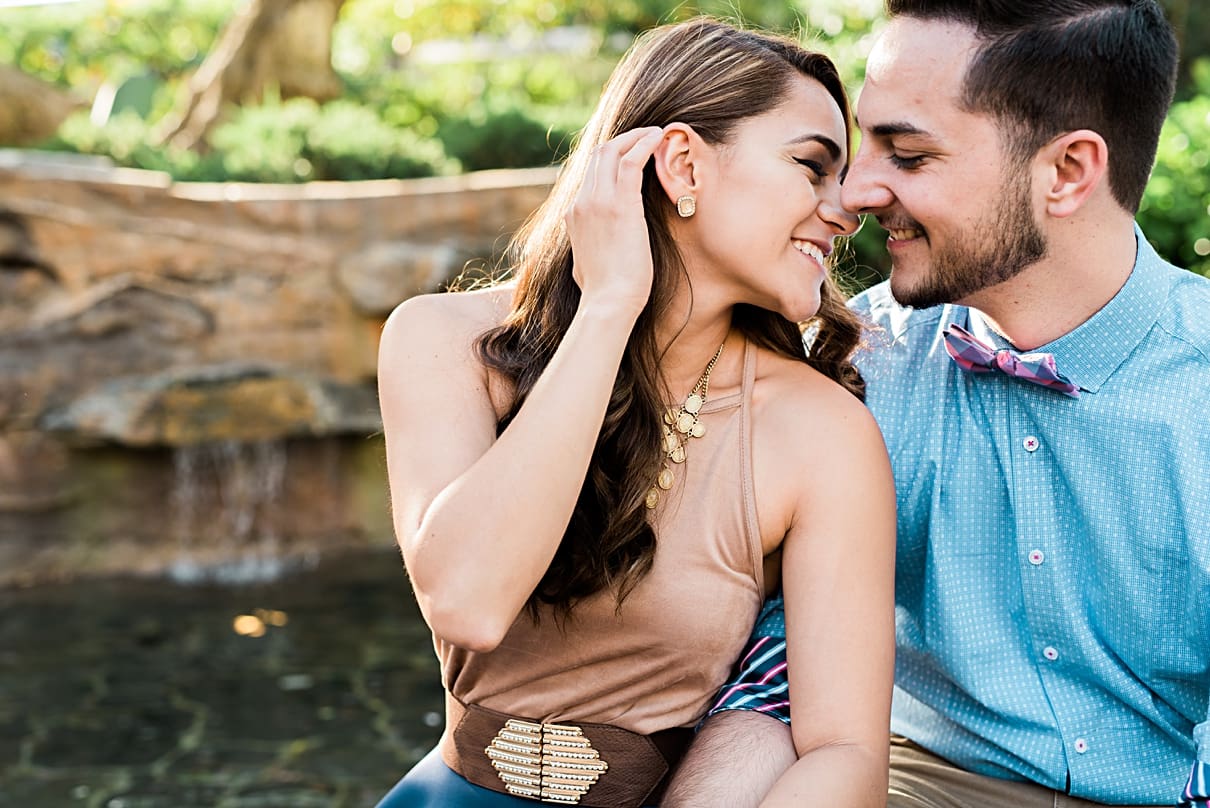 disneyland engagement session, tan and blue engagement session