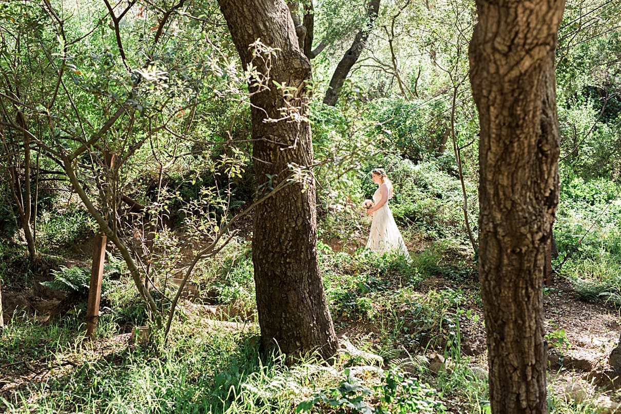 bride in the forest, topanga canyon bride