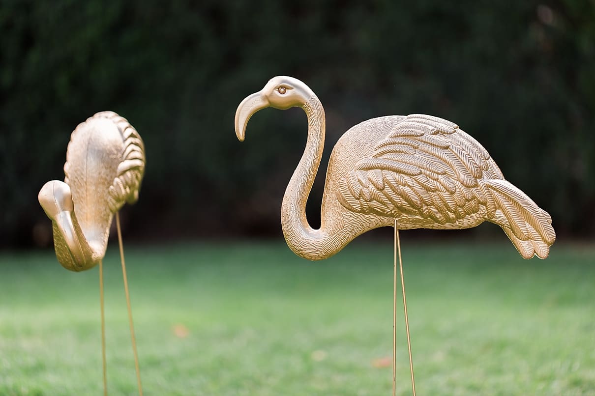 gold flamingo wedding