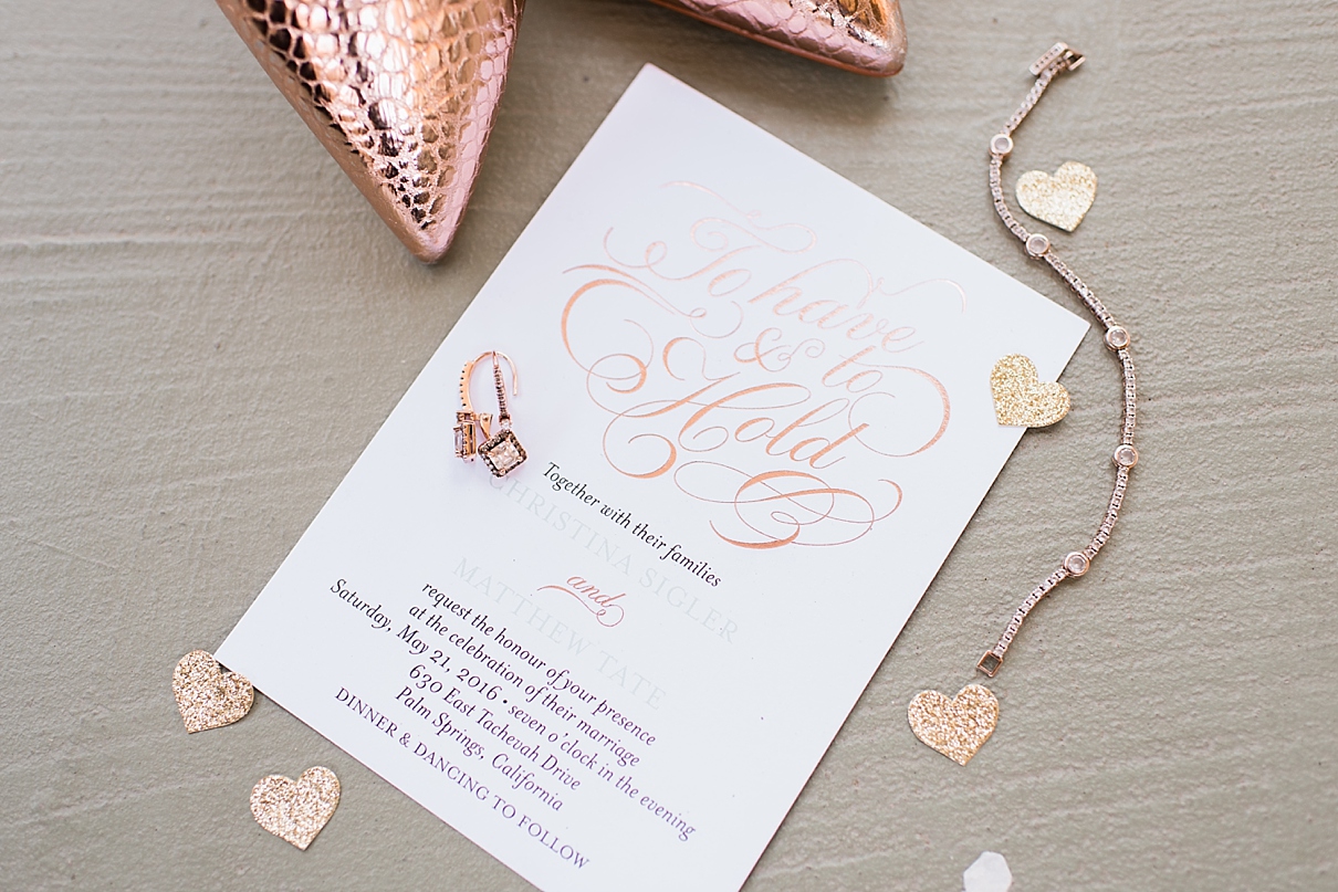 gold foil wedding invitation suite