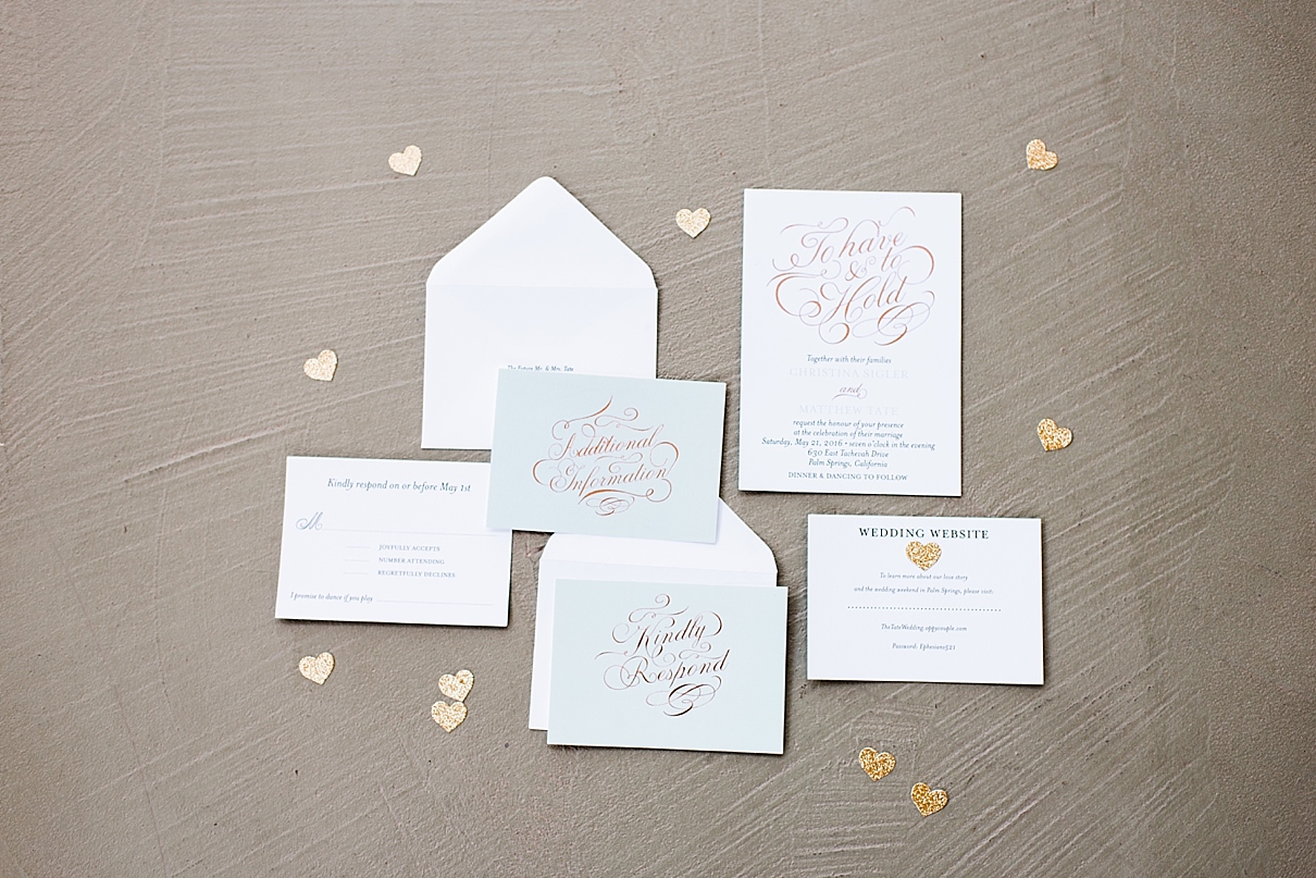 gold foil wedding invitation suite