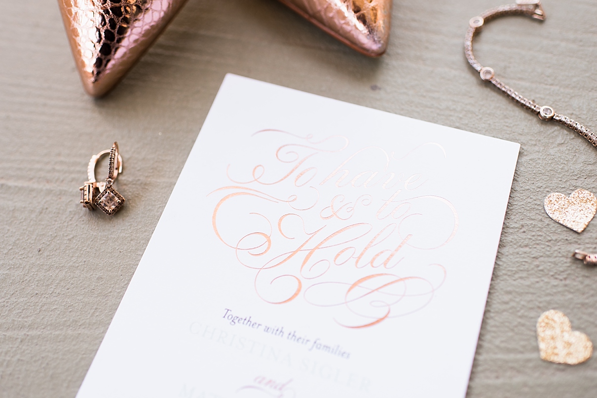 gold foil wedding invitation suite, lived happily ever after wedding invites
