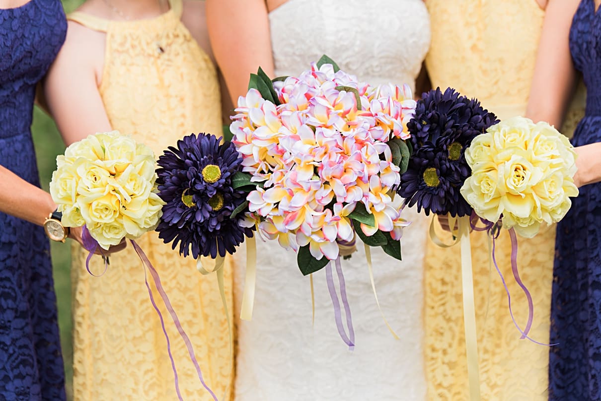 diy wedding bouquet, fake flower bouquets for weddings, purple and yellow wedding bouquet