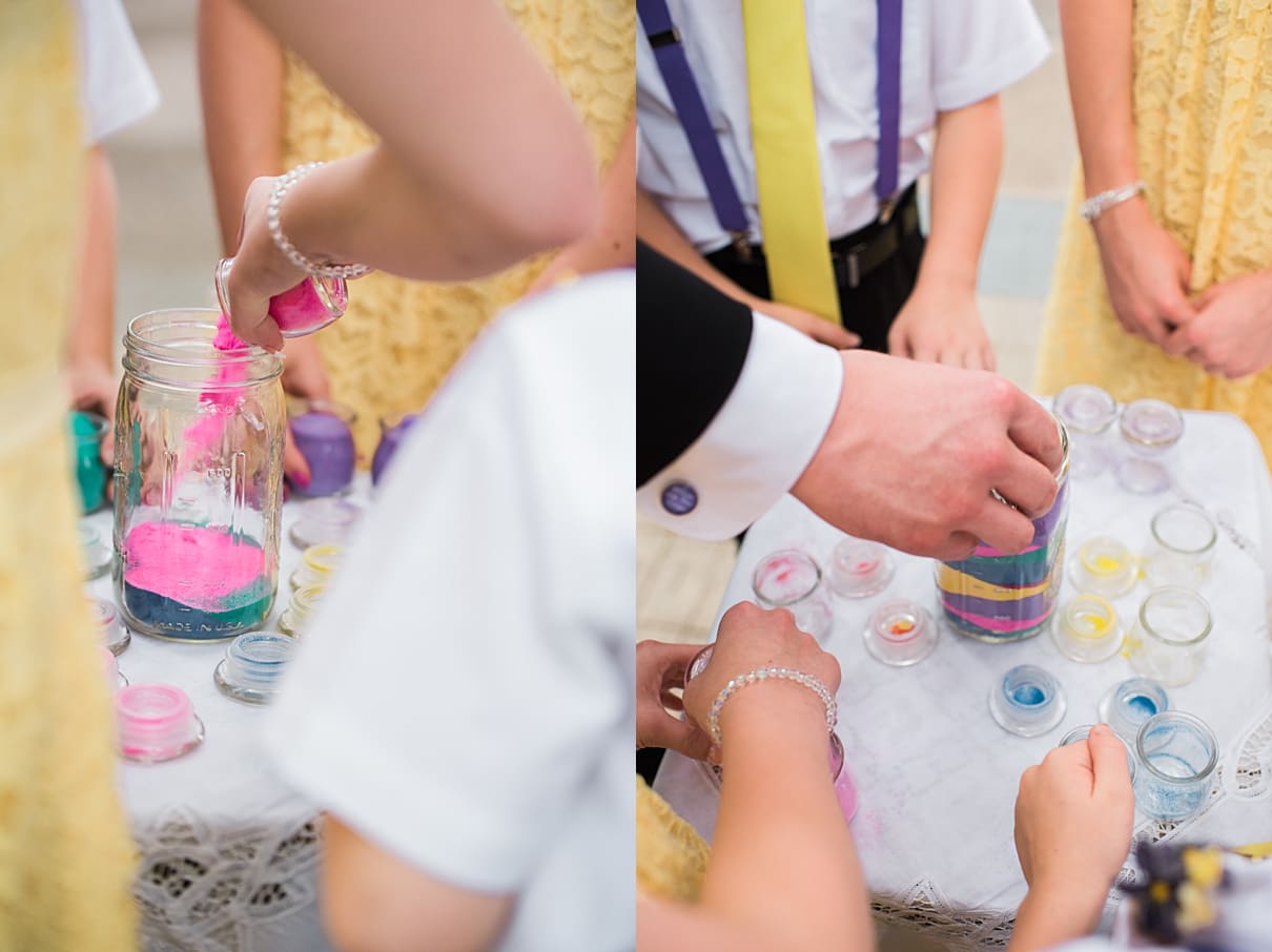 sand ceremony, integrated wedding traditions, ideas for weddings for people with kids