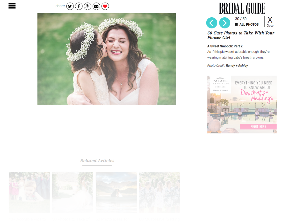 Flower girl photos, featured on bridal guide