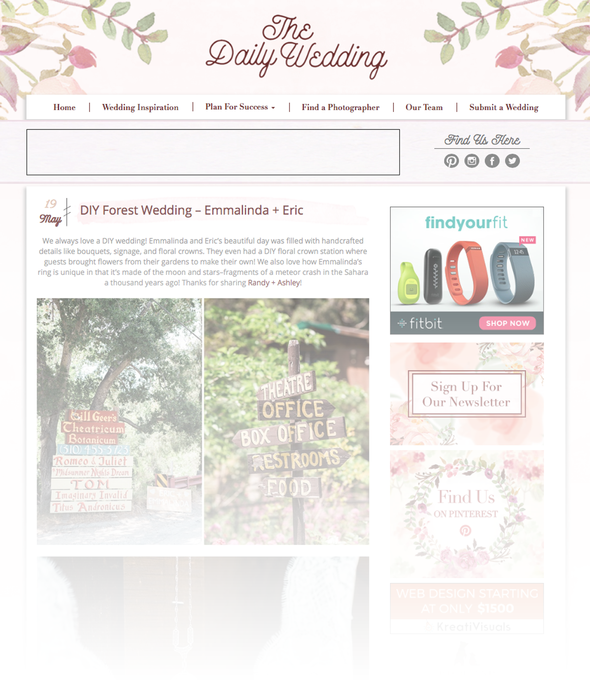 featured on the daily wedding, diy forest wedding