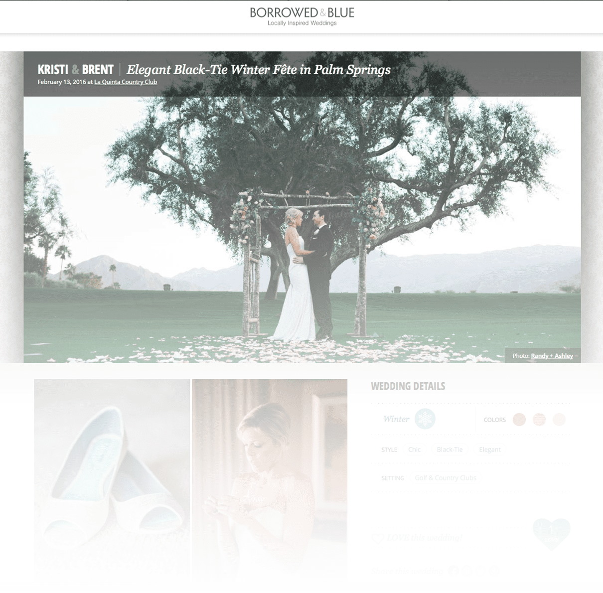 featured on borrowed and blue, la quinta country club wedding