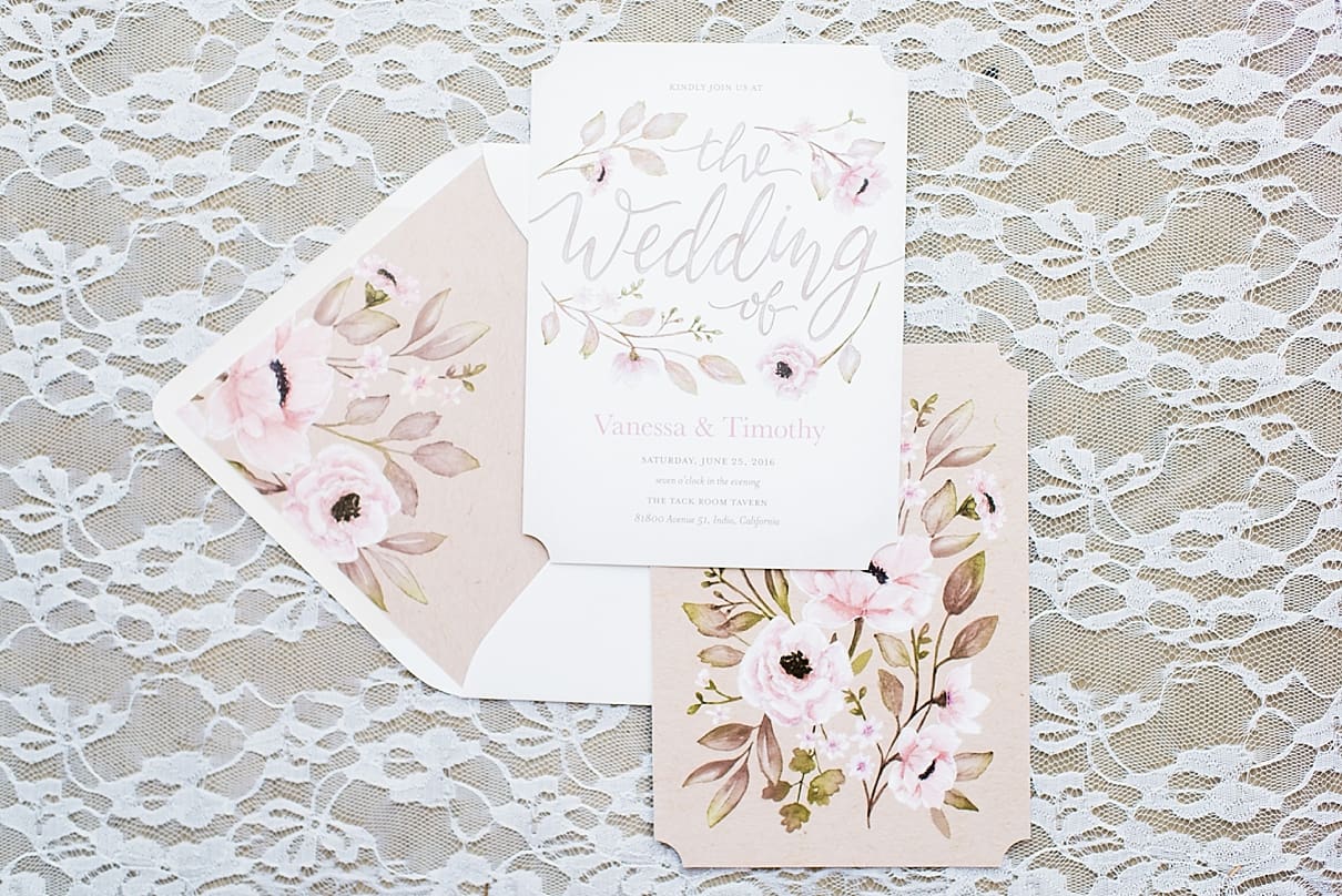 riverside california wedding photographer, lace and flower wedding invitations, floral wedding invitations