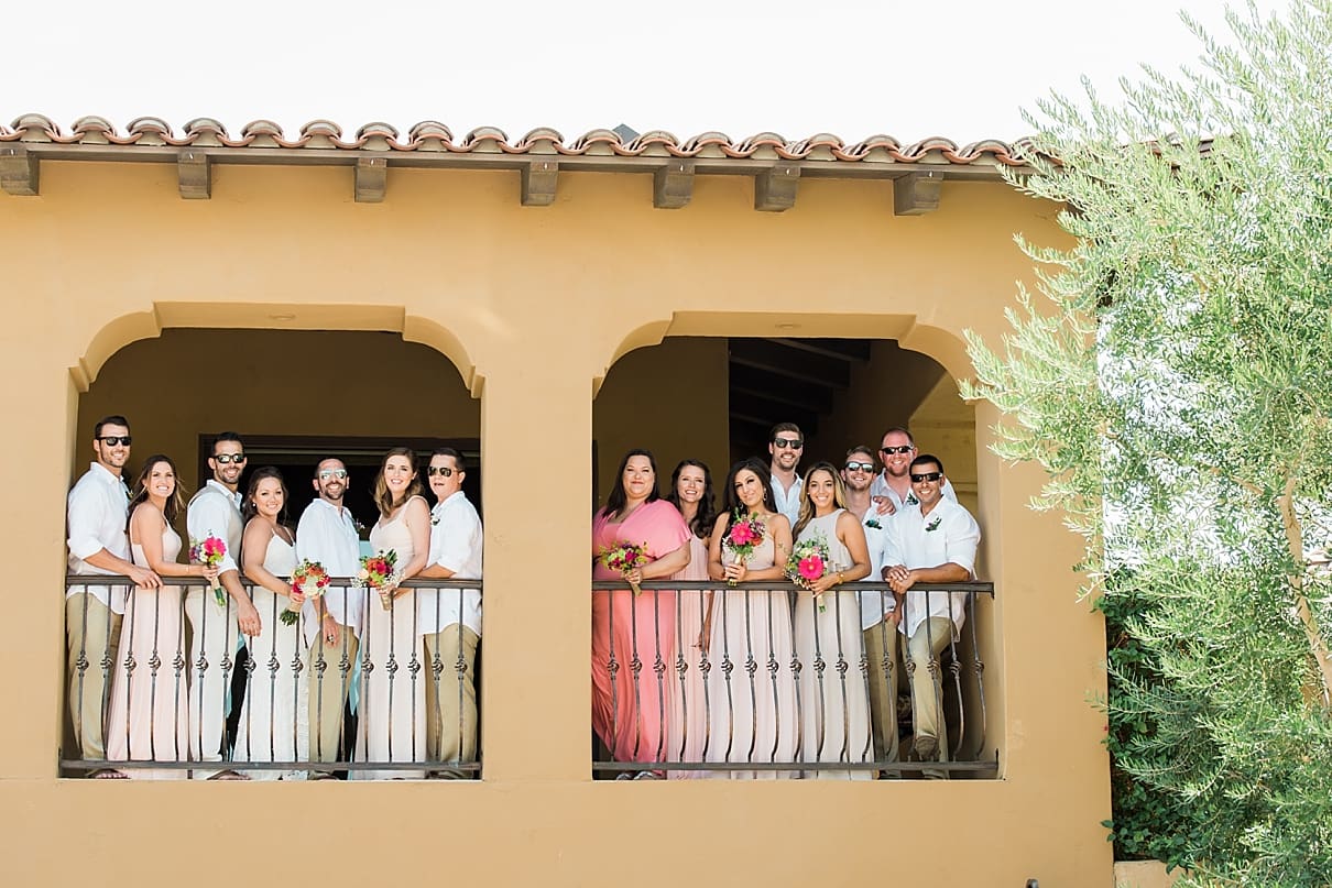 pink and cream wedding party, laguna seca estate, bermuda dunes wedding photographer