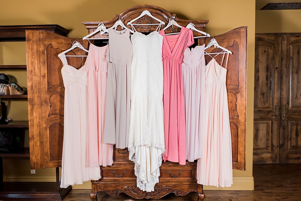 mismatched pink bridesmaids dresses