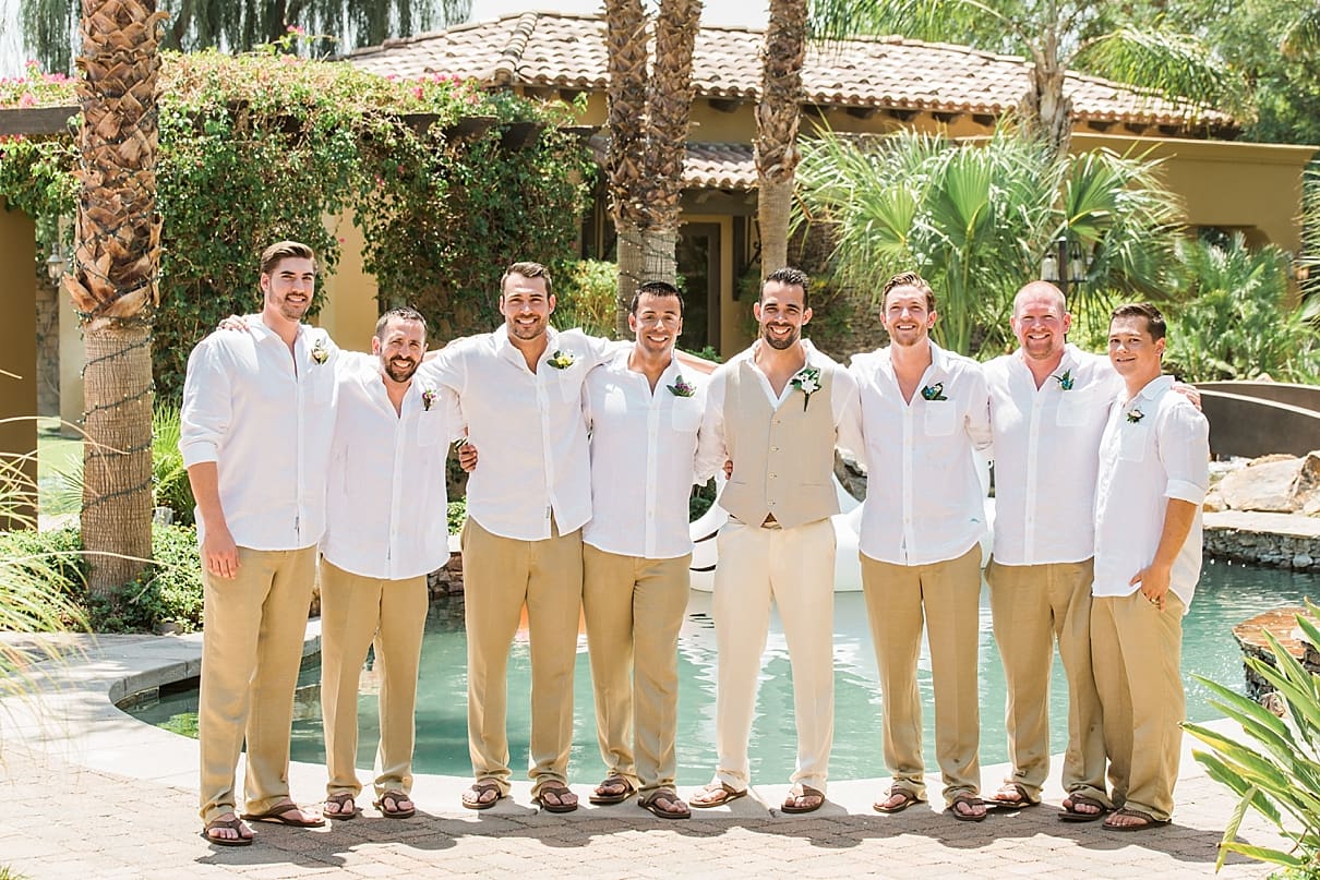 tommy bahama groomsmen, poolside wedding, brunch wedding, groomsmen poses, summer wedding by the pool