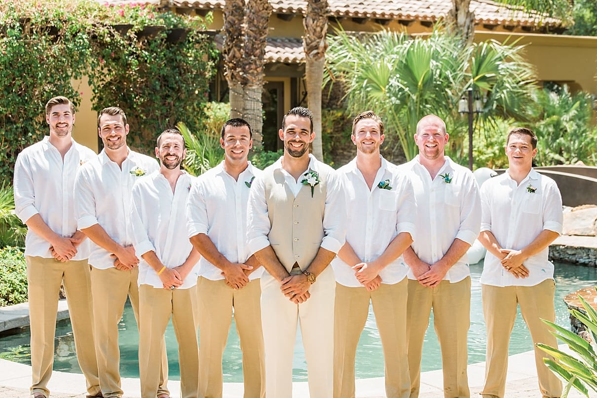 tommy bahama groomsmen, poolside wedding, brunch wedding, groomsmen poses, summer wedding by the pool