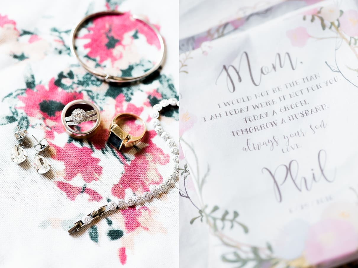 pink floral wedding details