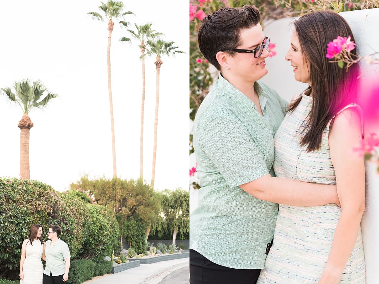that pink door, palm springs engagement session, same sex engagement session, lesbian engagement session