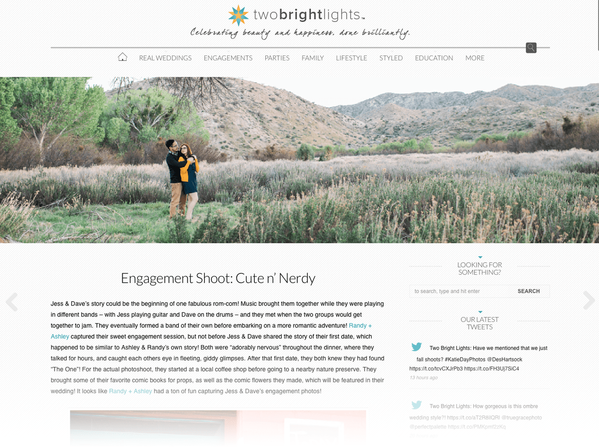 cute n nerdy engagement session, featured on TBL, powered by TBL, two bright lights blog